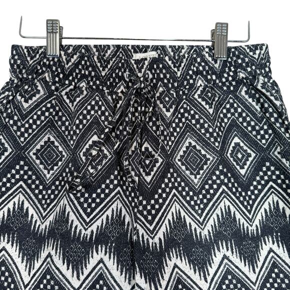 J.Crew Black White Geometric Print Pants | Drawstring Boho Artsy | NWT Size 0 - Picture 7 of 10